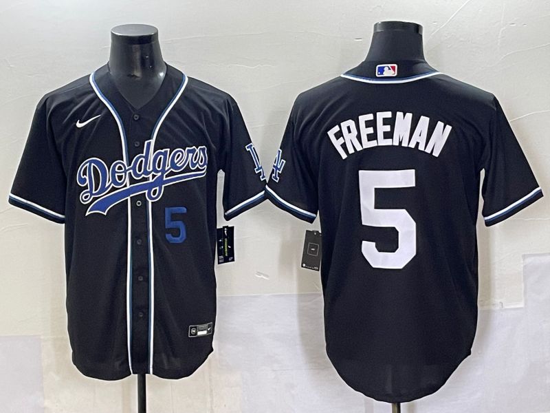 Men 2025 Los Angeles Dodgers #5 Freeman Black Three generations Fashion Nike MLB Jersey style 7043->los angeles dodgers->MLB Jersey
